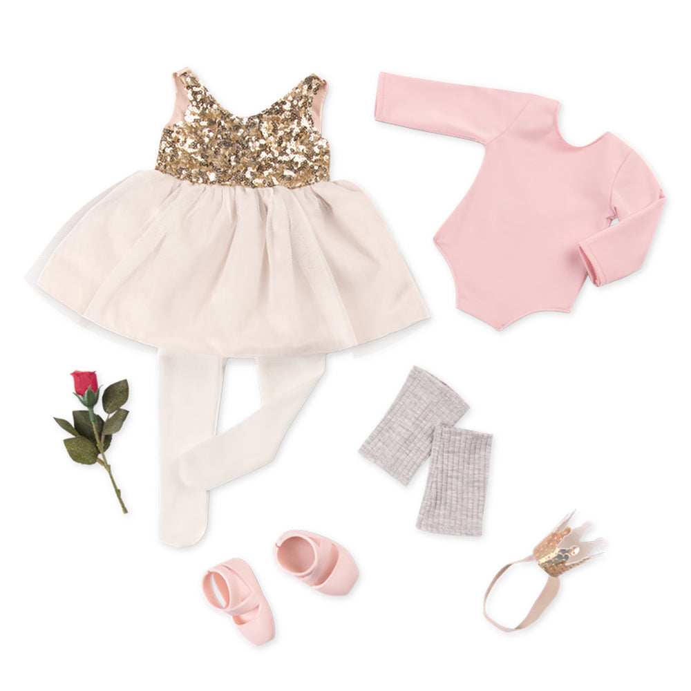 ENSEMBLE VÊTEMENTS DE LUXE OG - MAILLOT, TUTU ET COLLANTS "OPENING NIGHT" POUR POUPÉE DE 46 CM