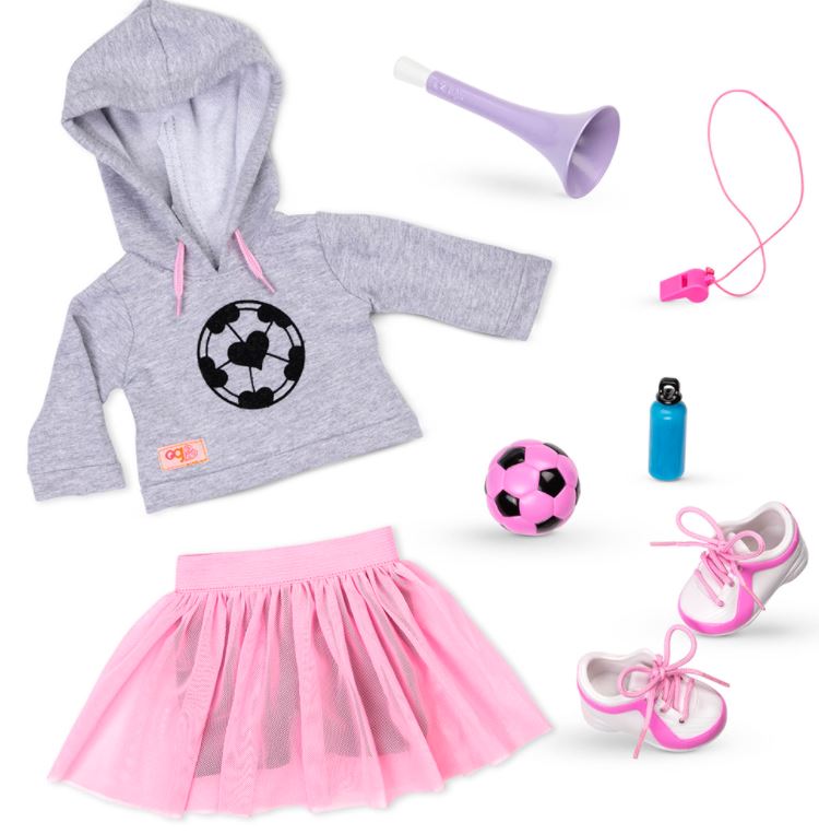 OG LUXURY OUTFIT - "FASHION GOALS" SKIRT AND HOODIE FOR 18"(46CM) DOLL