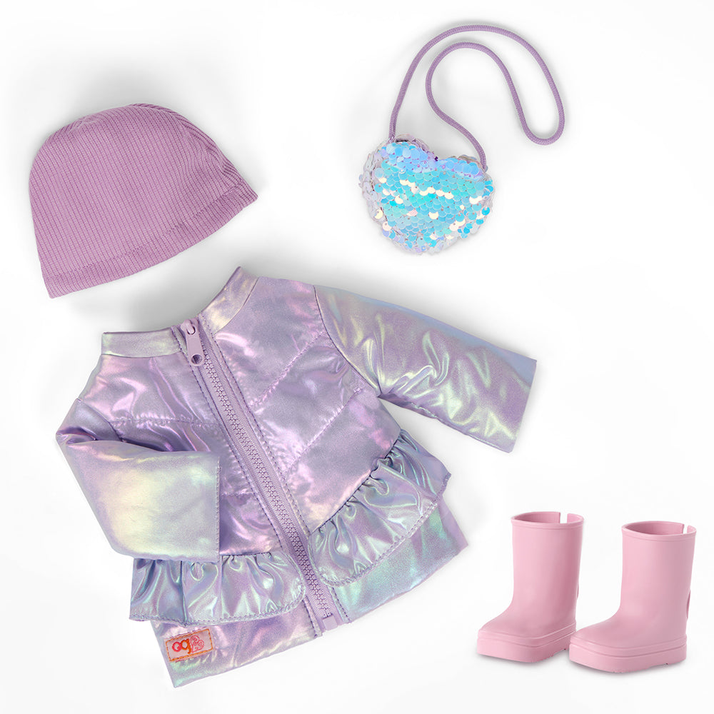 OG DELUXE OUTFIT - WINTERY GLAM PUFFER COAT FOR DOLLS 46 CM (18")