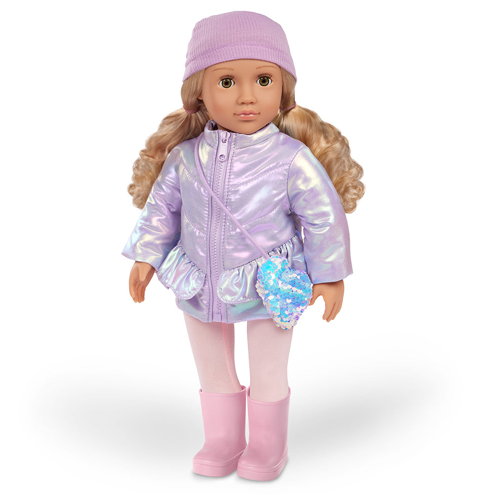 OG DELUXE OUTFIT - WINTERY GLAM PUFFER COAT FOR DOLLS 46 CM (18")