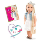 POUPÉE OG - PHOEBE BLEU 19" AVEC CHEVEUX BLONDS TRESSÉS