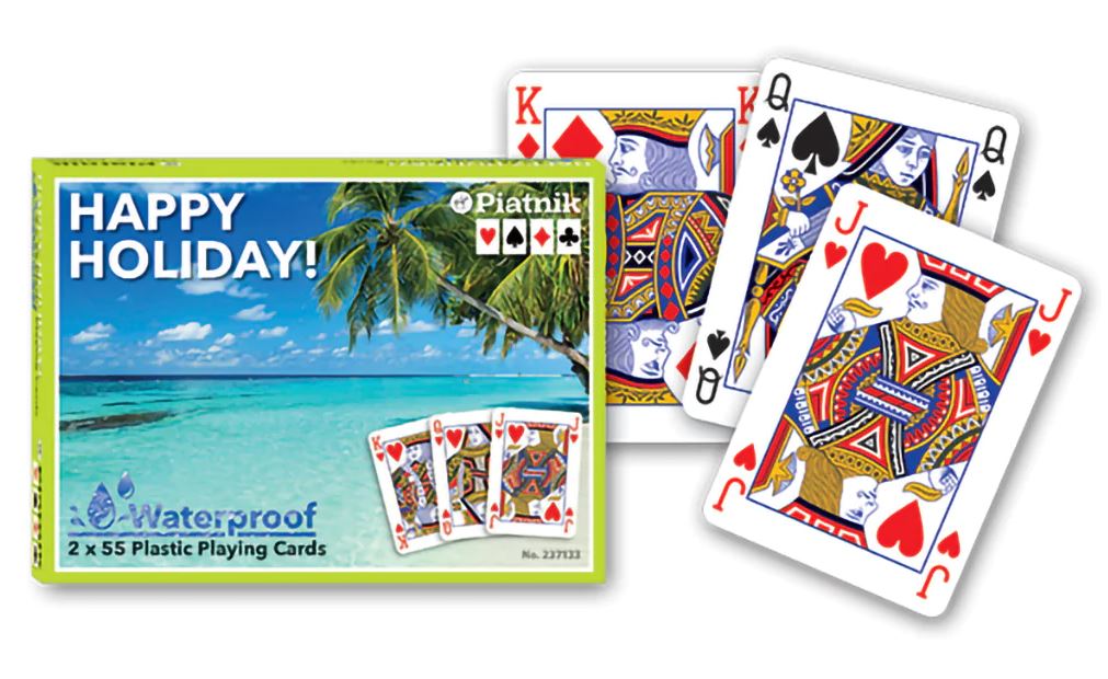 JEU PIATNIK - JEUX DE CARTES DOUBLE HAPPY HOLIDAYS 100% PLASTIQUE