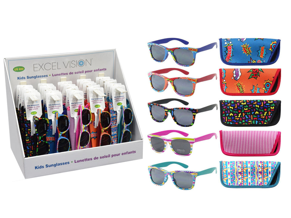 LUNETTES DE SOLEIL POUR ENFANTS AVEC ÉTUI ASST