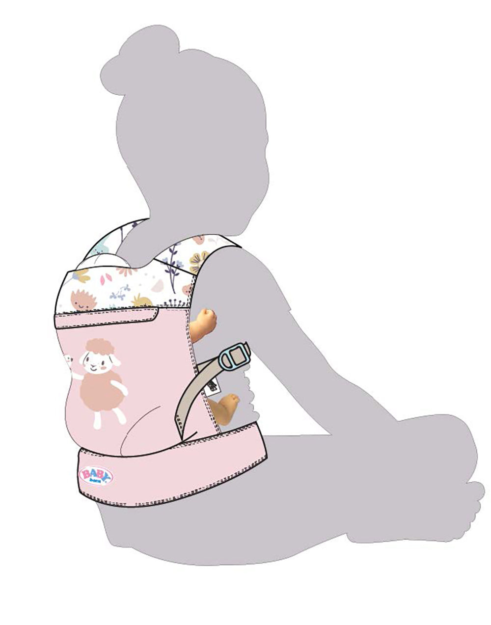 BABY BORN - PORTE-BÉBÉ FLEURI