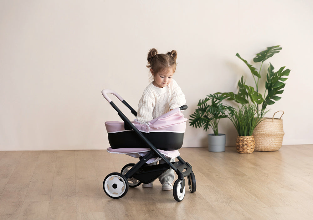 SMOBY - MAXI COSI - POUSSETTE LANDAU 3-EN-1 ROSE