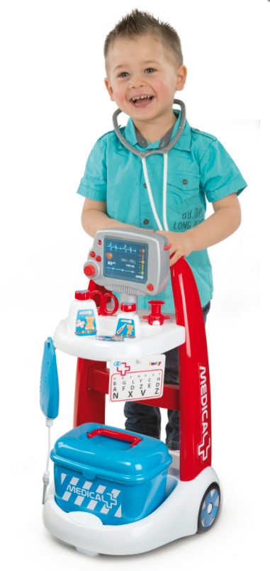 SMOBY - CHARIOT MÉDICAL ÉLECTRONIQUE AVEC 16 ACCESSOIRES