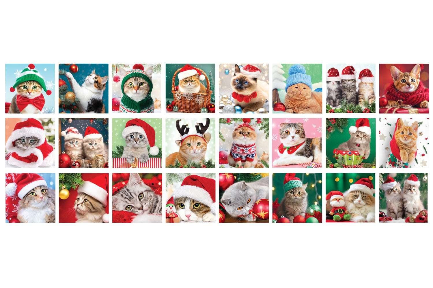 EUROGRAPHICS CALENDRIER DE L'AVENT - MOUSTACHES DE NOËL (CHATS DE NOËL) #8924-5922