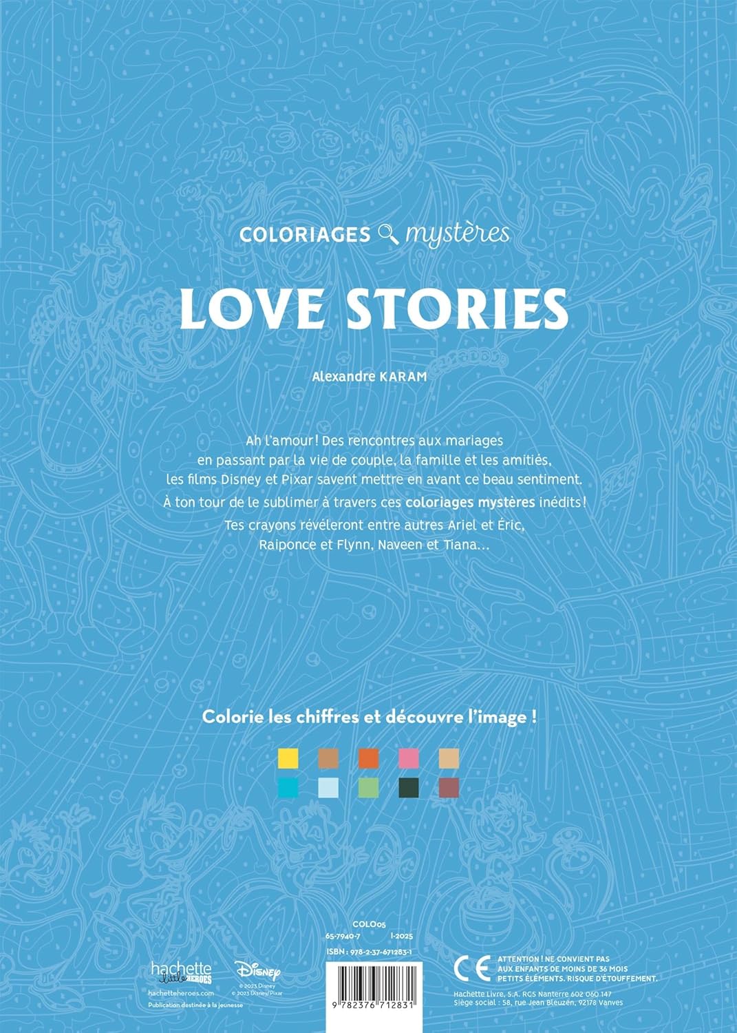 DISNEY MYSTERY COLORING BOOKS - LOVE STORIES (COLORING BOOK BY NUMBERS)