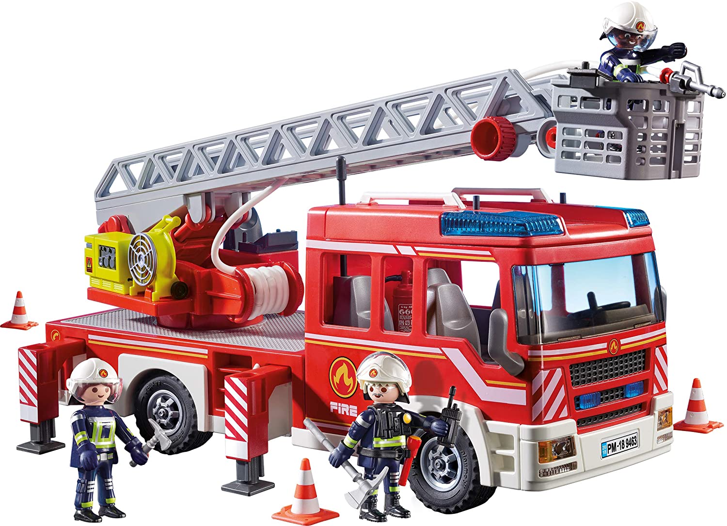 PLAYMOBIL FIRE ENGINE WITH ROTATING LADDER #9463