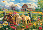 EUROGRAPHICS JIGSAW PUZZLE CONNECTING 48 PIECES - PUPPY SPRING (SHAWNA STEWART) #9748-0874-2