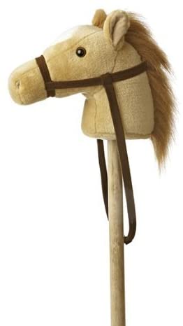BEIGE HORSE HEAD ON A STICK
