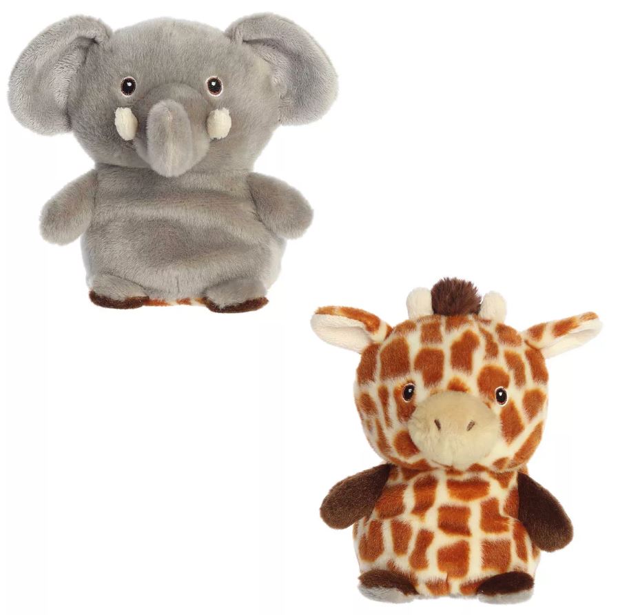 ECO NATION - REVERSIBLE ECO PLUSH - ELEPHANT/GIRAFFE 6.5"