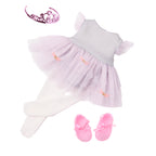 ENSEMBLE VÊTEMENTS OG - "TUTU CUTE" ROBE PAPILLON DE BALLET POUR POUPÉE DE 46 CM