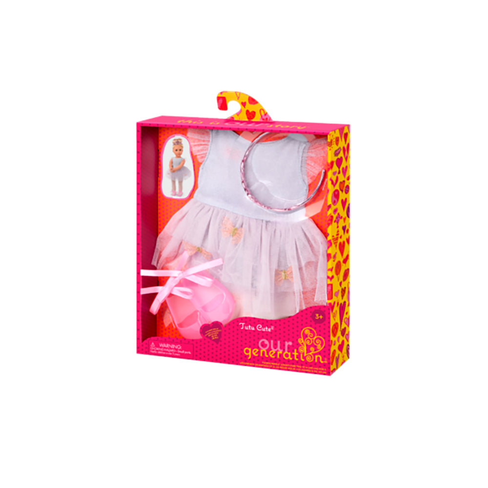 ENSEMBLE VÊTEMENTS OG - "TUTU CUTE" ROBE PAPILLON DE BALLET POUR POUPÉE DE 46 CM