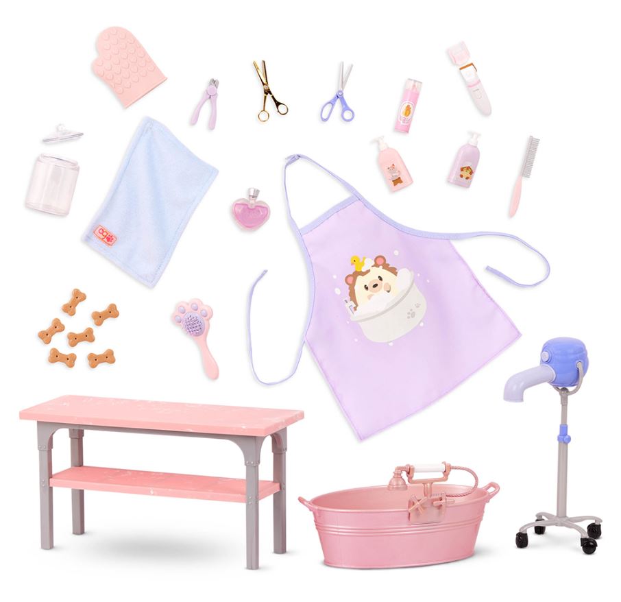 ACCESSOIRES OG DE LUXE - ENSEMBLE DE TOILETTAGE POUR ANIMAUX "SCRUB & STYLE PET GROOMING SET"