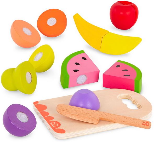 BATTAT WOODY - "CHOP 'N' PLAY" WOODEN FRUIT SET