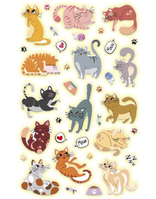 COOKY PHOSPHO - AUTOCOLLANTS CHATS