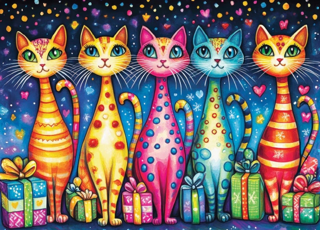 DELFY CASSE-TÊTE 1000 PIÈCES - EMBALLAGE PARFAITEMENT FÉLIN (PURRFECTLY WRAPPED) #DE-25020