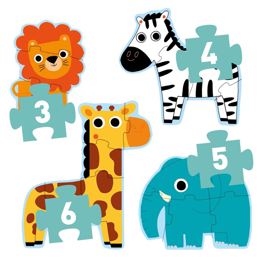 DJECO PROGRESSIVE PUZZLE 3-4-5-6 PIECES - PRIMO PUZZLE IN THE JUNGLE #DJ07135