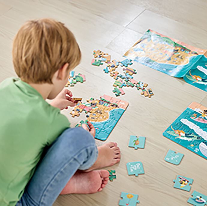 HAPE CASSE-TÊTE 3 X 48 PIÈCES - LES AMIS DE L'OCÉAN #E1645