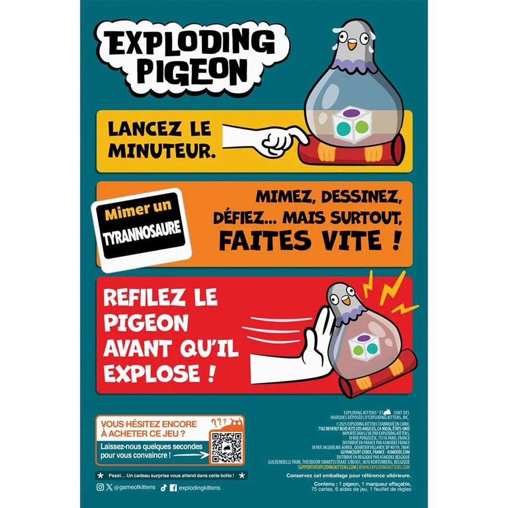 JEU EXPLODING PIGEON - Version française