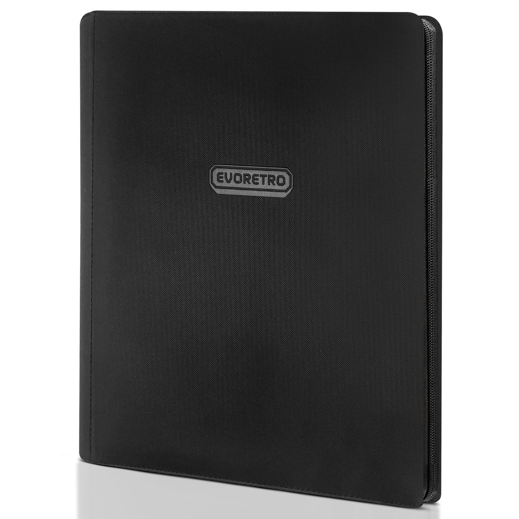 CARD HOLDER - EVORETRO BLACK 9-POCKET ZIPPERED PORTFOLIO FOR 360 TRADING CARDS