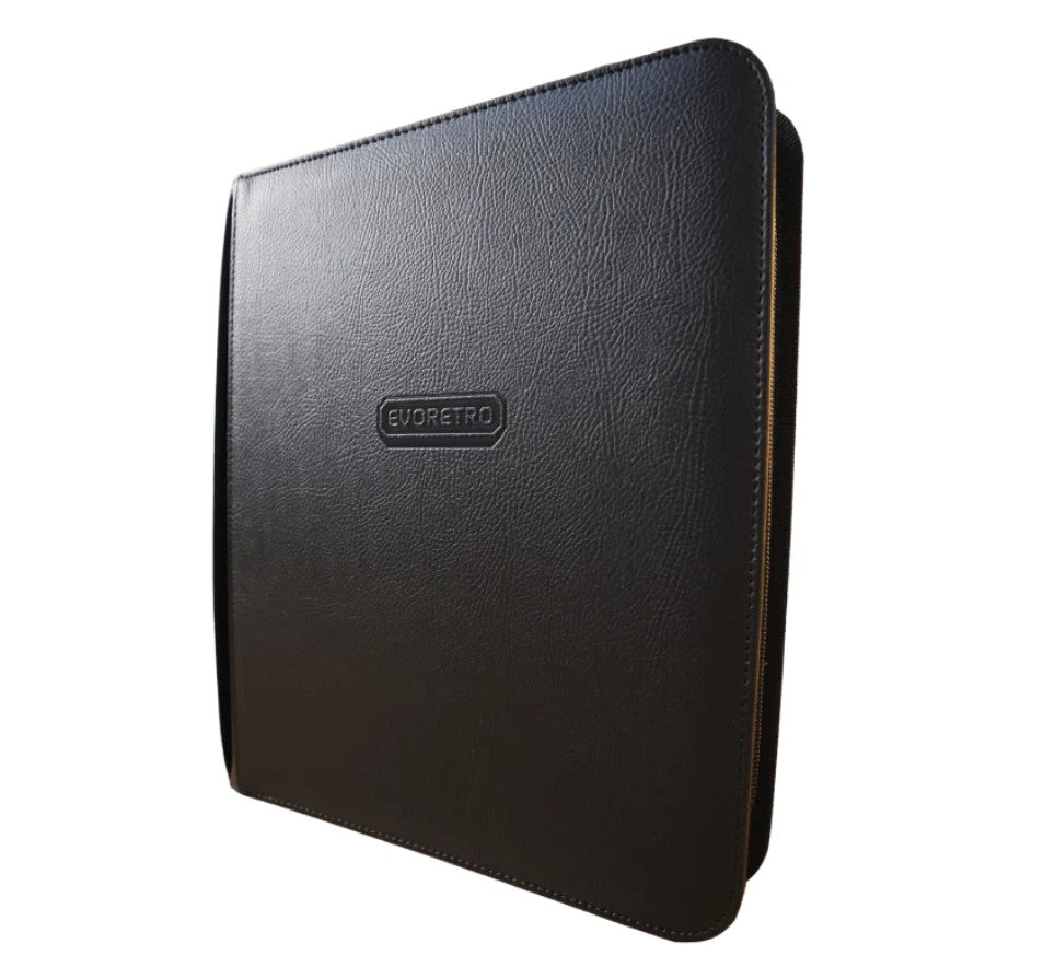 CARTABLE DE CARTES - PORTFOLIO NOIR EVORETRO AVEC FERMETURE ÉCLAIR 2X2 POUR 96 CARTES À COLLECTIONNER