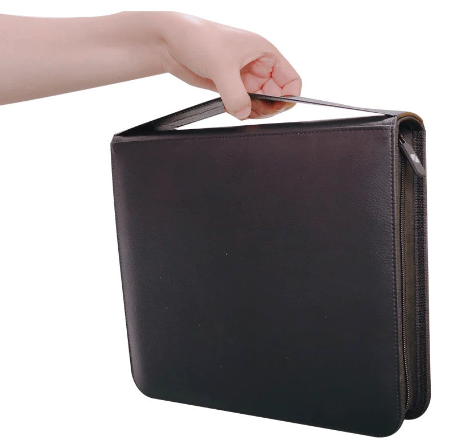 CARTABLE DE CARTES - PORTFOLIO NOIR EVORETRO AVEC FERMETURE ÉCLAIR 2X2 POUR 96 CARTES À COLLECTIONNER