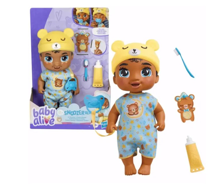 BABY ALIVE - POUPÉE PETIT RÊVEUR - CHEVEUX NOIR 28CM (11") (SNOOZER OURS)