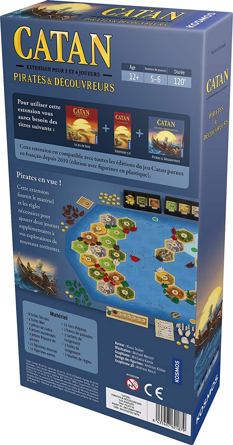 JEU CATAN - EXTENSION : PIRATES ET DÉCOUVREURS 5-6 JOUEURS