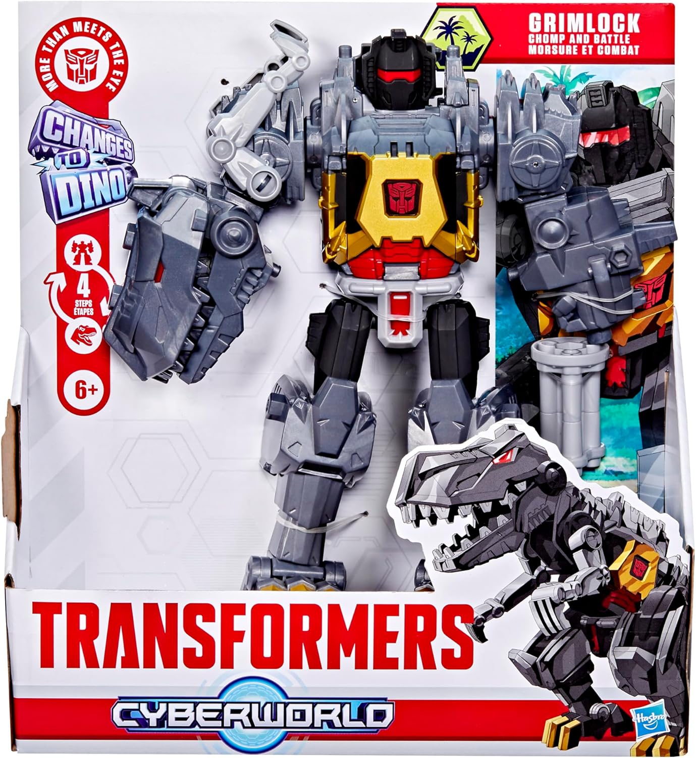 TRANSFORMERS CYBERWORLD - GRIMLOCK MORSURE ET COMBAT FIGURINE 22,5 CM (9")