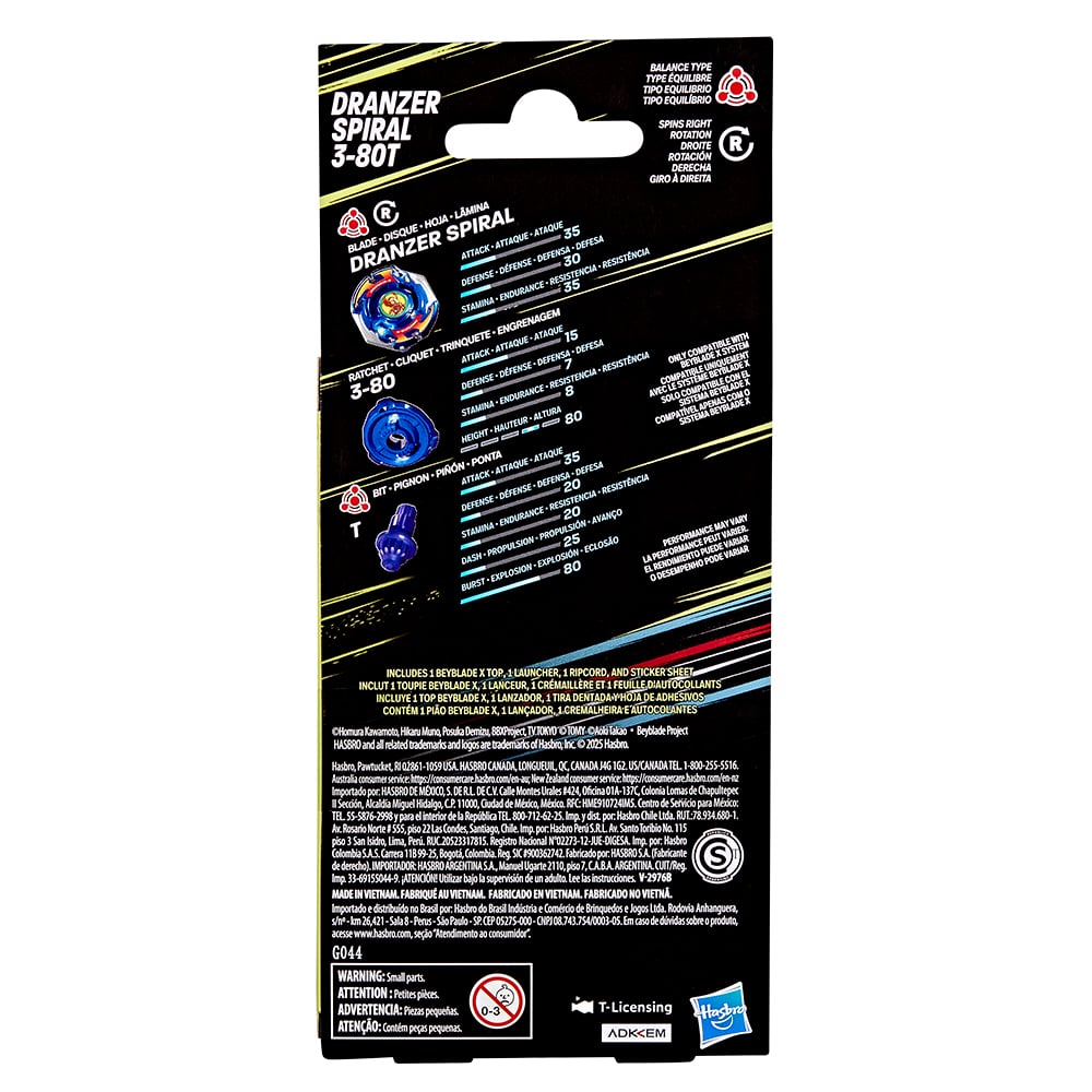 BEYBLADE X - 1 TOUPIE ET 1 LANCEUR - OVER PACK VAN CORTLANDT (TROUSSE DE DÉPART)