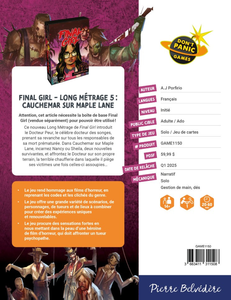 FINAL GIRL GAME - FEATURE FILM 5 - A NIGHTMARE ON MAPLE LANE (EXPANSION)