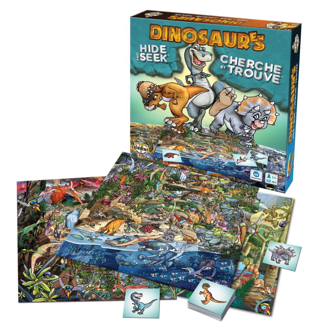 JEU CHERCHE ET TROUVE DINOSAURES