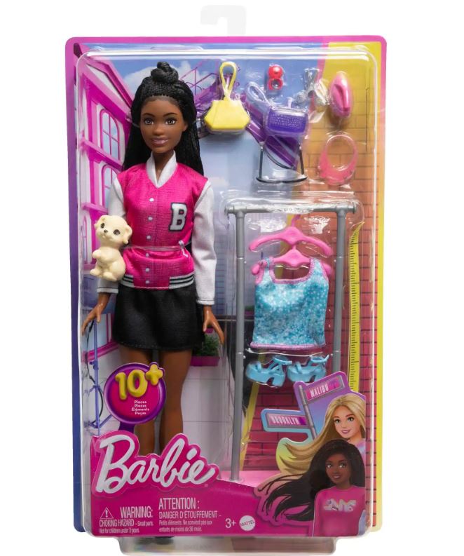 BARBIE - BROOKLYN - PLAYSET - HAIRSTYLIST DOLL AND 14 ACCESSORIES
