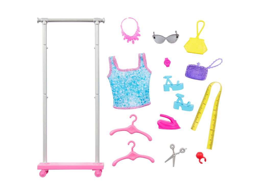 BARBIE - BROOKLYN - PLAYSET - HAIRSTYLIST DOLL AND 14 ACCESSORIES