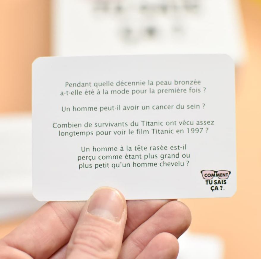 JEU COMMENT TU SAIS ÇA ?