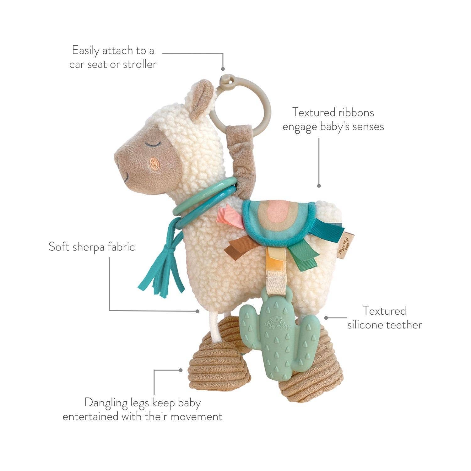 ITZY FRIENDS Llama Activity Plush with Teether Ring
