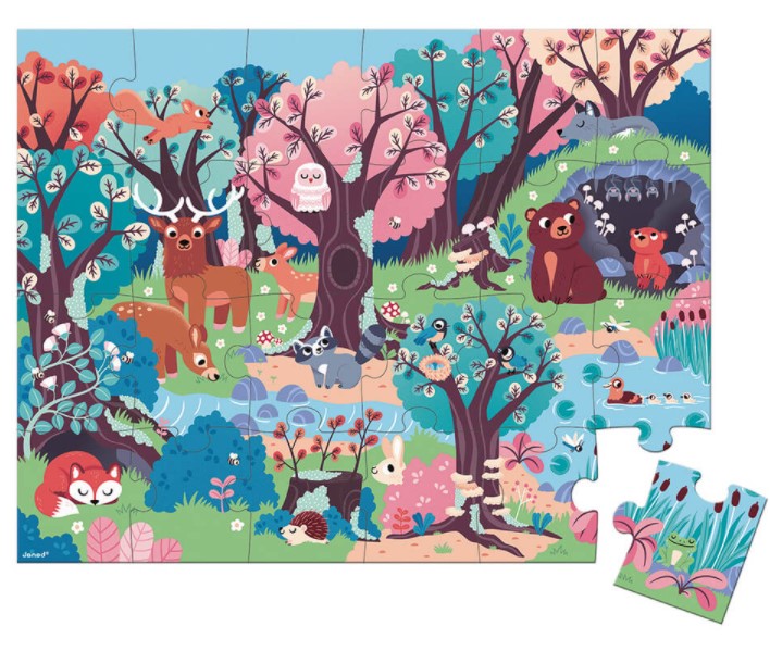 JANOD MAGICAL PUZZLE 24 PIECES - THE FOREST + MINI FLASHLIGHT