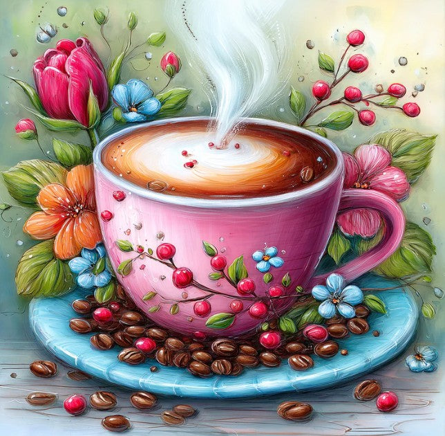 JACAROU - COFFEE WITH MILK 30CM X 30CM - DIAMOND DOTZ