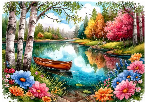 JACAROU - LAC PAISIBLE 50CM X 70CM - DIAMOND DOTZ