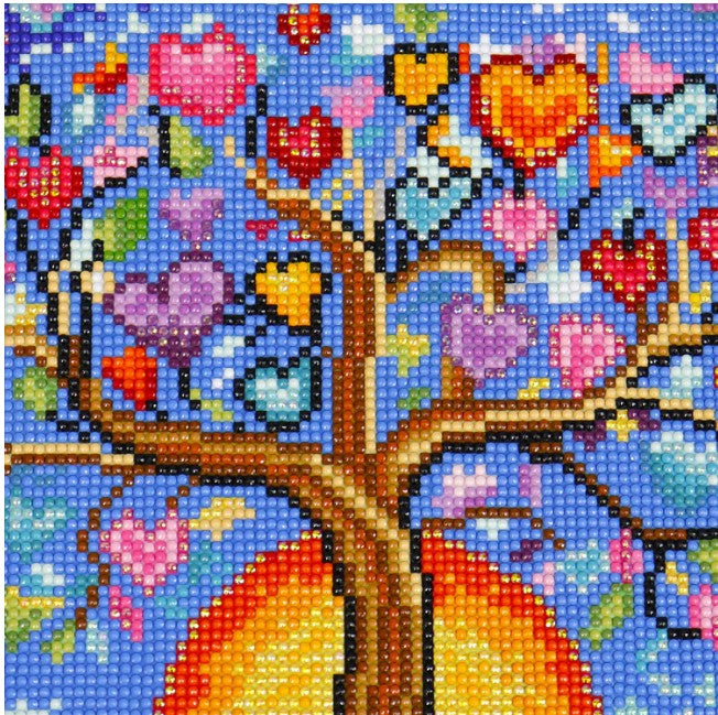 JACAROU - TREE IN HEARTS 30CM X 30CM - DIAMOND DOTZ