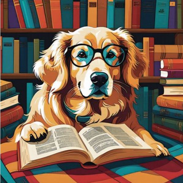 JACAROU - THE INTELLECTUAL DOG 40CM X 40CM - DIAMOND DOTZ