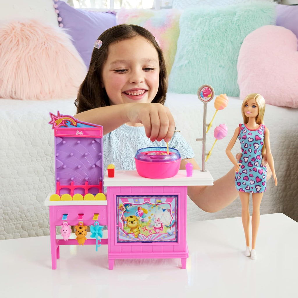 POUPÉE BARBIE MYSTÈRES - COFFRET KIOSQUE DE JEUX ET GÂTERIES (BEACH DETECTIVES)