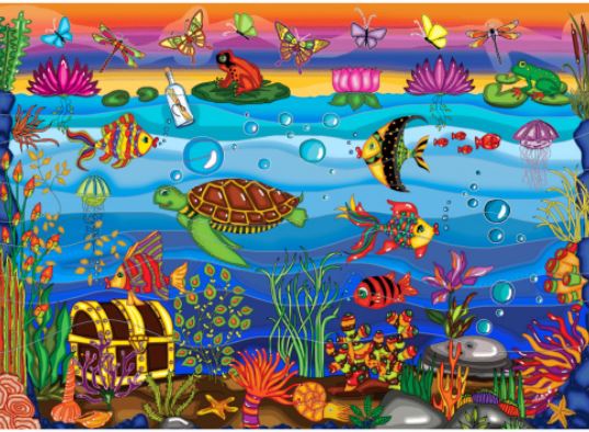 JACAROU PUZZLE 1000 PIECES - THE BLUE LAGOON BY ANIE MALTAIS