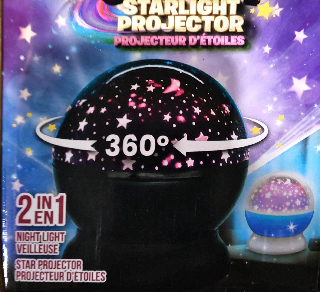 NIGHT LIGHT AND PROJECTOR - 5" STARRY GALAXY ASST