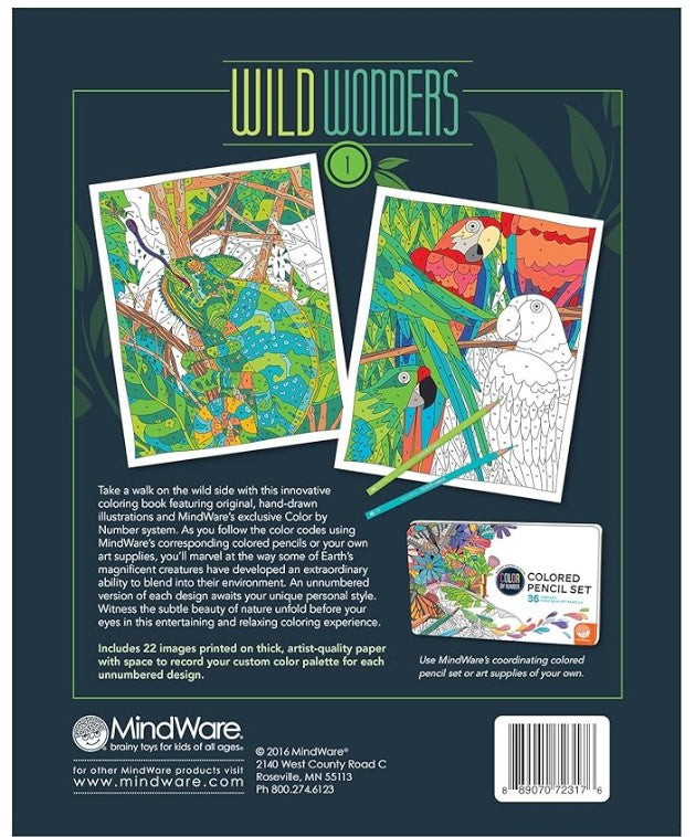COLORING BOOK BY NUMBERS - WILD WONDERS BOOK 1