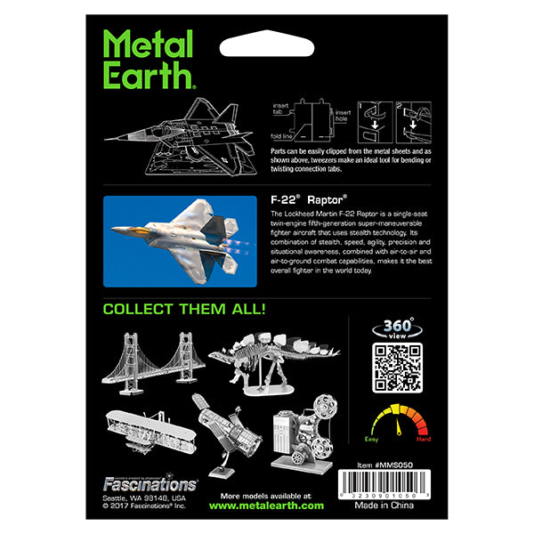 METAL EARTH -AVION F-22 RAPTOR 1 FEUILLES