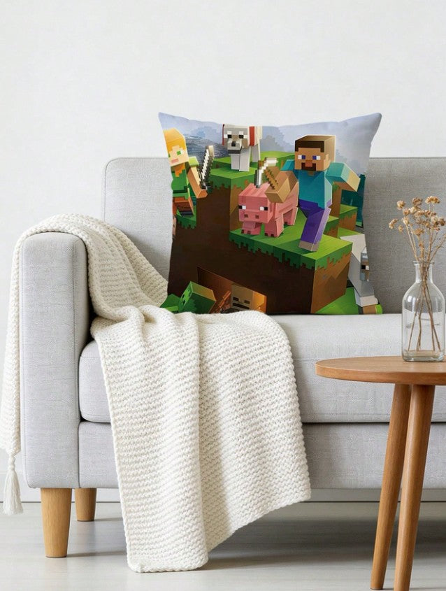 CUSHION - MINECRAFT PIG AND WOLF