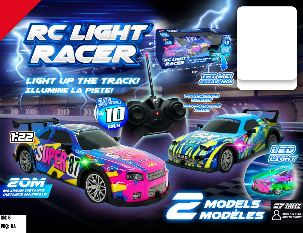 TÉLÉGUIDÉ - VOITURE DE COURSE LUMINEUSE (ÉCHELLE 1:22) ASST